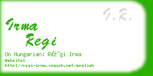 irma regi business card